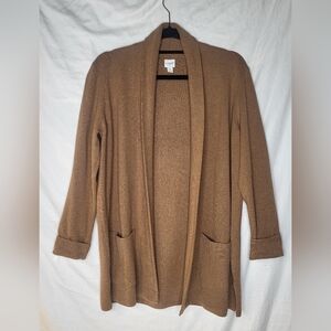 J. Crew Chelsea Sweater Blazer Size Medium Heather Camel 100% Cotton Cardigan